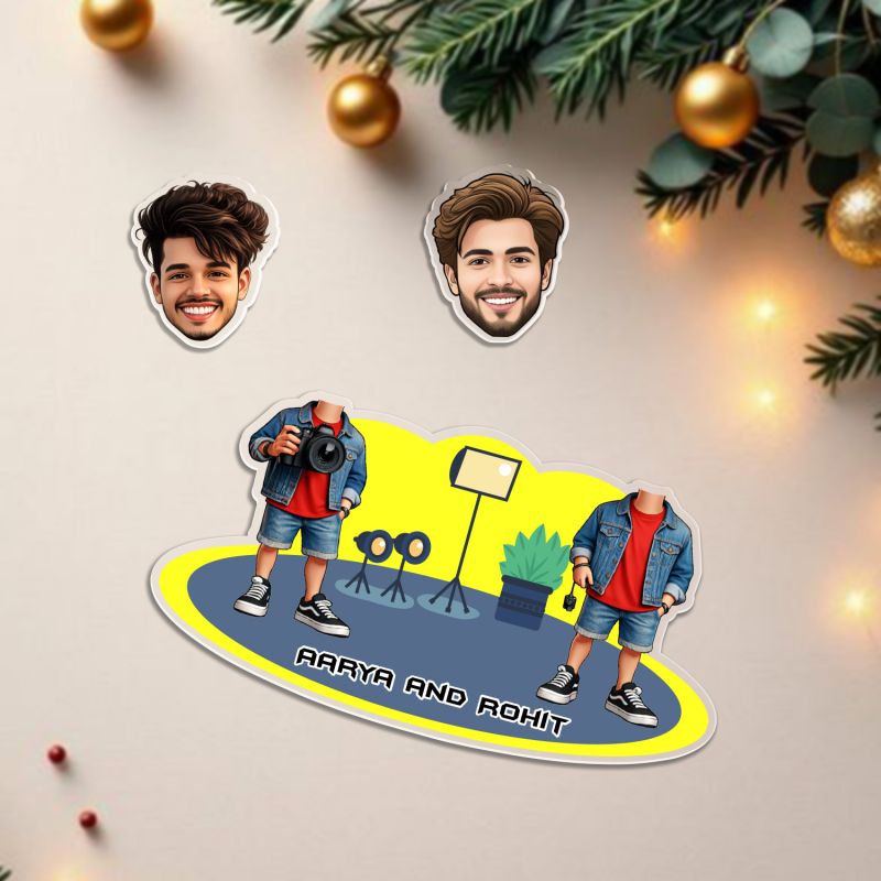 Personalized Bobblehead Caricature with Battery Powered Shaking Head Feature  Photographer Gift for Friends & Brother   Photographer Desk Decor